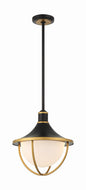 Crystorama - ATL-705-MK-TG - Three Light Outdoor Pendant - Atlas - Matte Black + Textured Gold