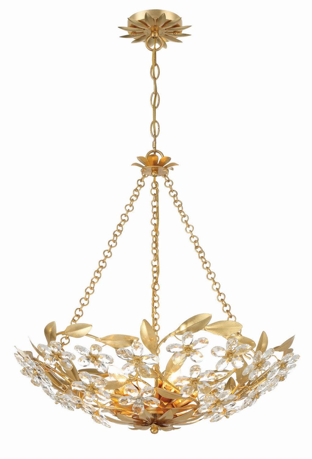 Crystorama - MSL-306-GA - Six Light Chandelier - Marselle - Antique Gold