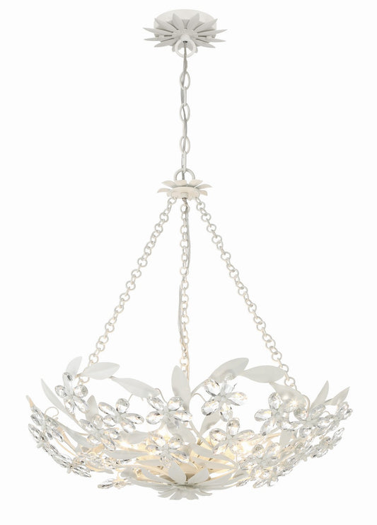 Crystorama - MSL-306-MT - Six Light Chandelier - Marselle - Matte White