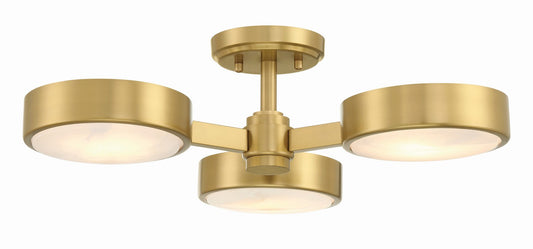 Crystorama - ORS-733-MG-ST - Three Light Semi Flush Mount - Orson - Modern Gold