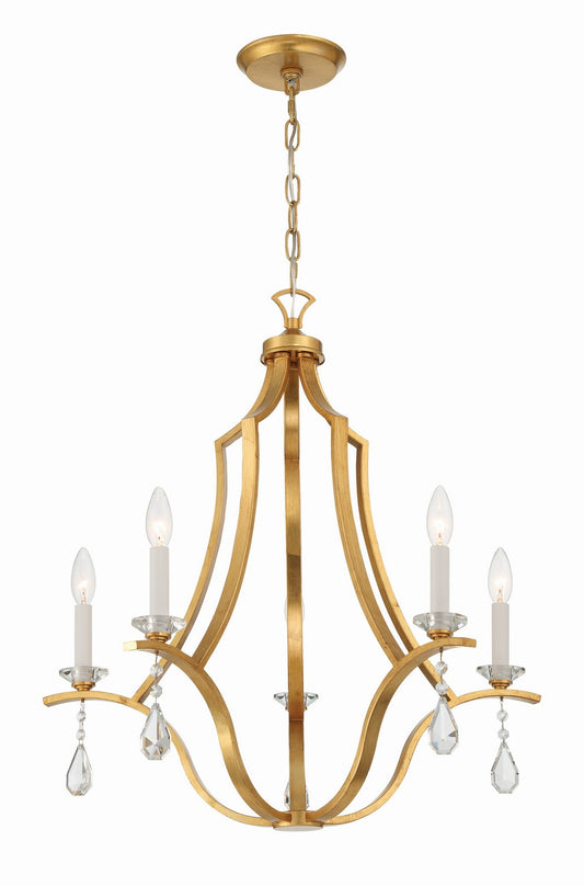 Crystorama - PER-10405-GA - Five Light Chandelier - Perry - Antique Gold