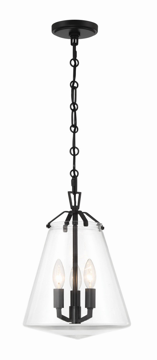 Crystorama - VSS-7004-MK - Three Light Mini Chandelier - Voss - Matte Black