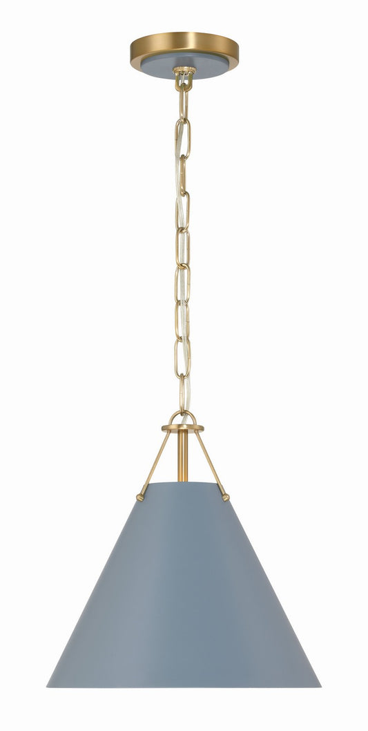 Crystorama - XAV-B8301-VG-BL - One Light Mini Pendant - Xavier - Vibrant Gold + Blue