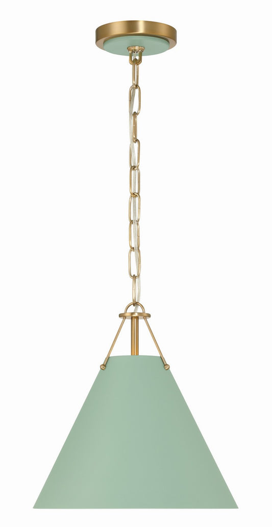 Crystorama - XAV-B8301-VG-GR - One Light Mini Pendant - Xavier - Vibrant Gold + Green