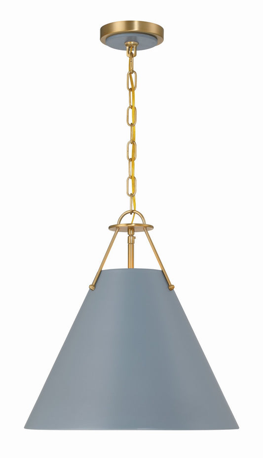 Crystorama - XAV-B8305-VG-BL - Three Light Pendant - Xavier - Vibrant Gold + Blue