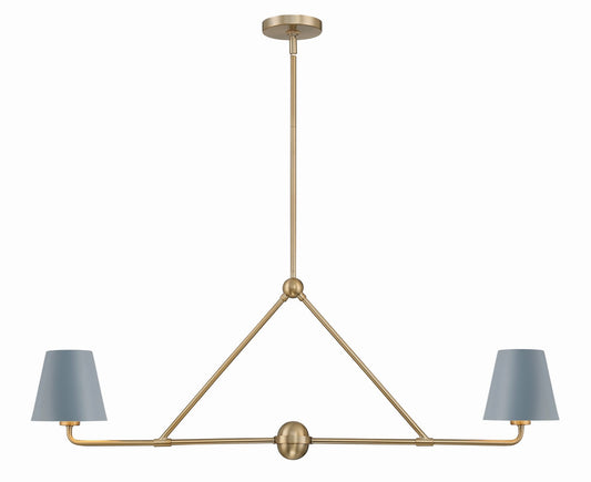 Crystorama - XAV-B9302-VG-BL - Two Light Chandelier - Xavier - Vibrant Gold / Blue