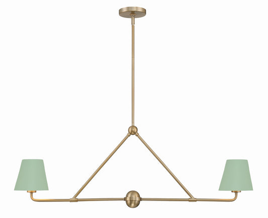 Crystorama - XAV-B9302-VG-GR - Two Light Chandelier - Xavier - Vibrant Gold + Green