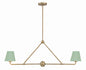 Crystorama - XAV-B9302-VG-GR - Two Light Chandelier - Xavier - Vibrant Gold + Green