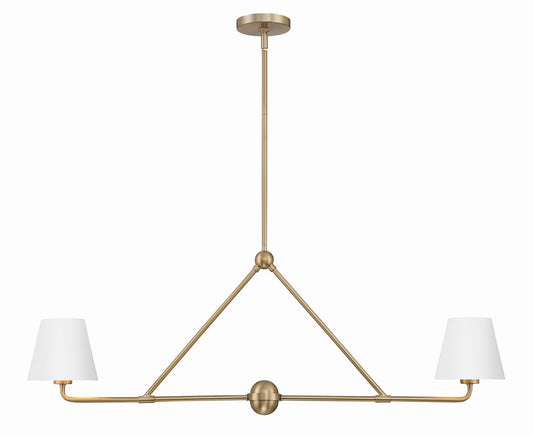 Crystorama - XAV-B9302-VG-WH - Two Light Chandelier - Xavier - Vibrant Gold + White