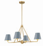 Crystorama - XAV-B9304-VG-BL - Four Light Chandelier - Xavier - Vibrant Gold / Blue