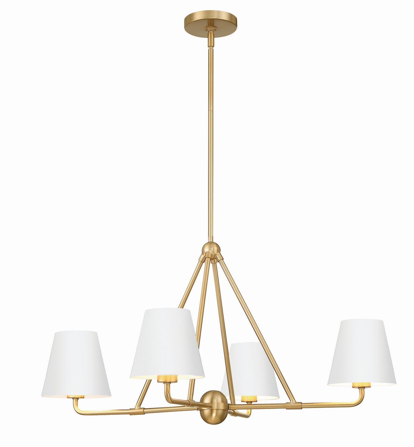 Crystorama - XAV-B9304-VG-WH - Four Light Chandelier - Xavier - Vibrant Gold / White