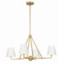 Crystorama - XAV-B9304-VG-WH - Four Light Chandelier - Xavier - Vibrant Gold / White