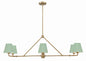 Crystorama - XAV-B9306-VG-GR - Six Light Chandelier - Xavier - Vibrant Gold / Green