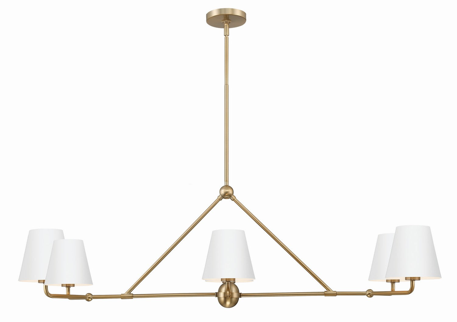 Crystorama - XAV-B9306-VG-WH - Six Light Chandelier - Xavier - Vibrant Gold / White