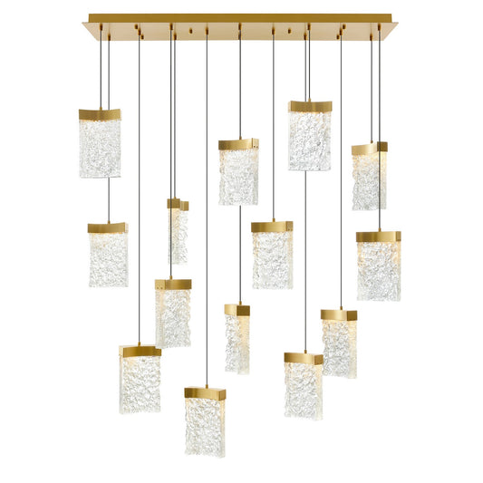 CWI Lighting - 1587P48-14-624-RC - LED Chandelier - Lava - Brass