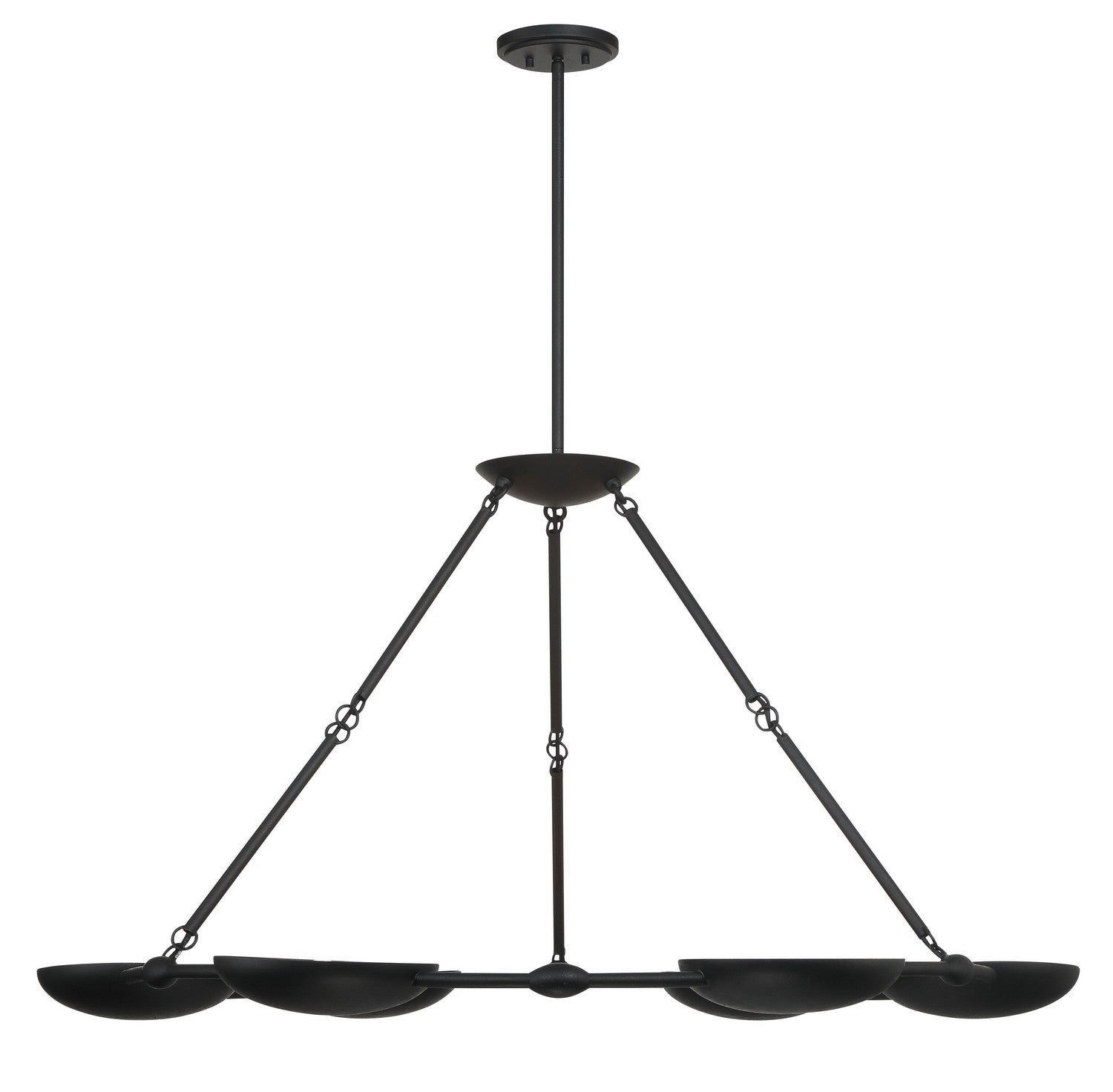 George Kovacs - P1316-076 - Six Light Chandelier - Undertas - Textured Black