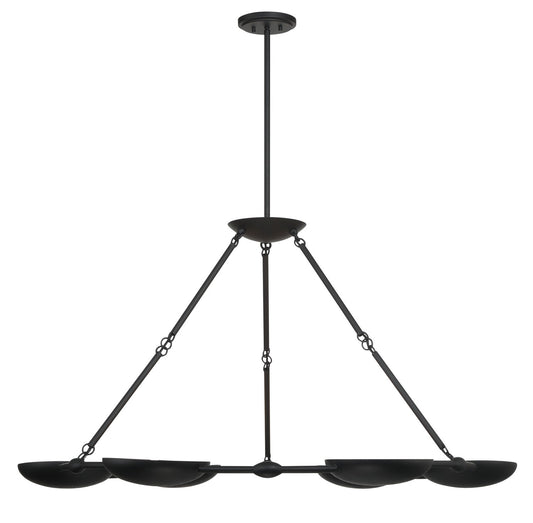 George Kovacs - P1316-076 - Six Light Chandelier - Undertas - Textured Black