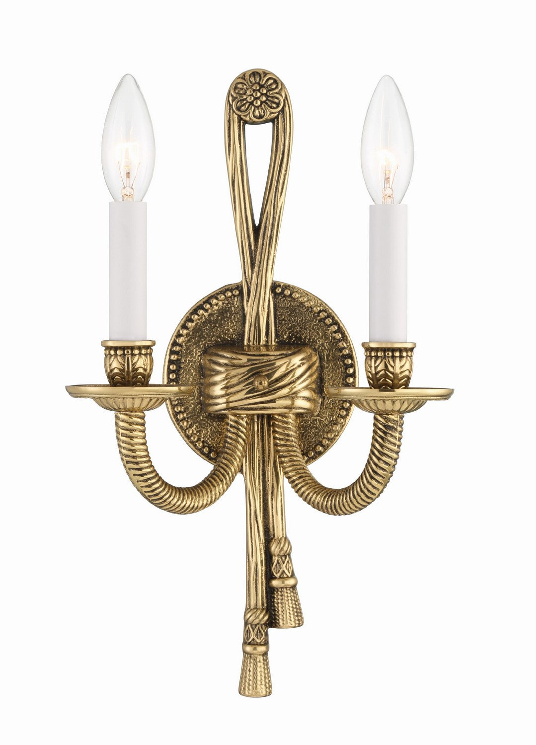 Crystorama - 650-OB - Two Light Wall Sconce - Cast Brass Wall Mount - Olde Brass