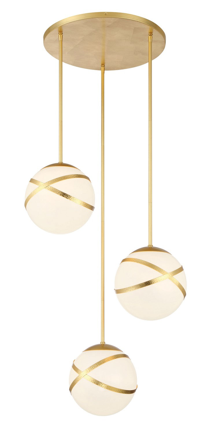 Minka-Lavery - 5433-853 - Three Light Pan Pendant - Batignolles By Robin Baron - Spring Gold Leaf