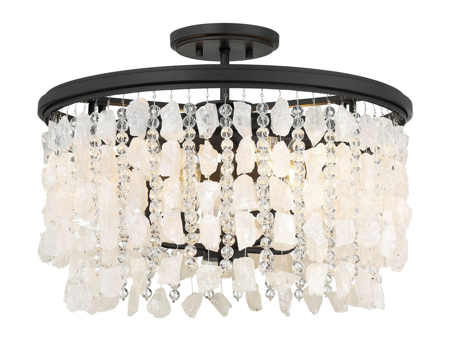 Minka-Lavery - 6703-66 - Four Light Semi Flush Mount - Shimmering Elegance - Sand Coal