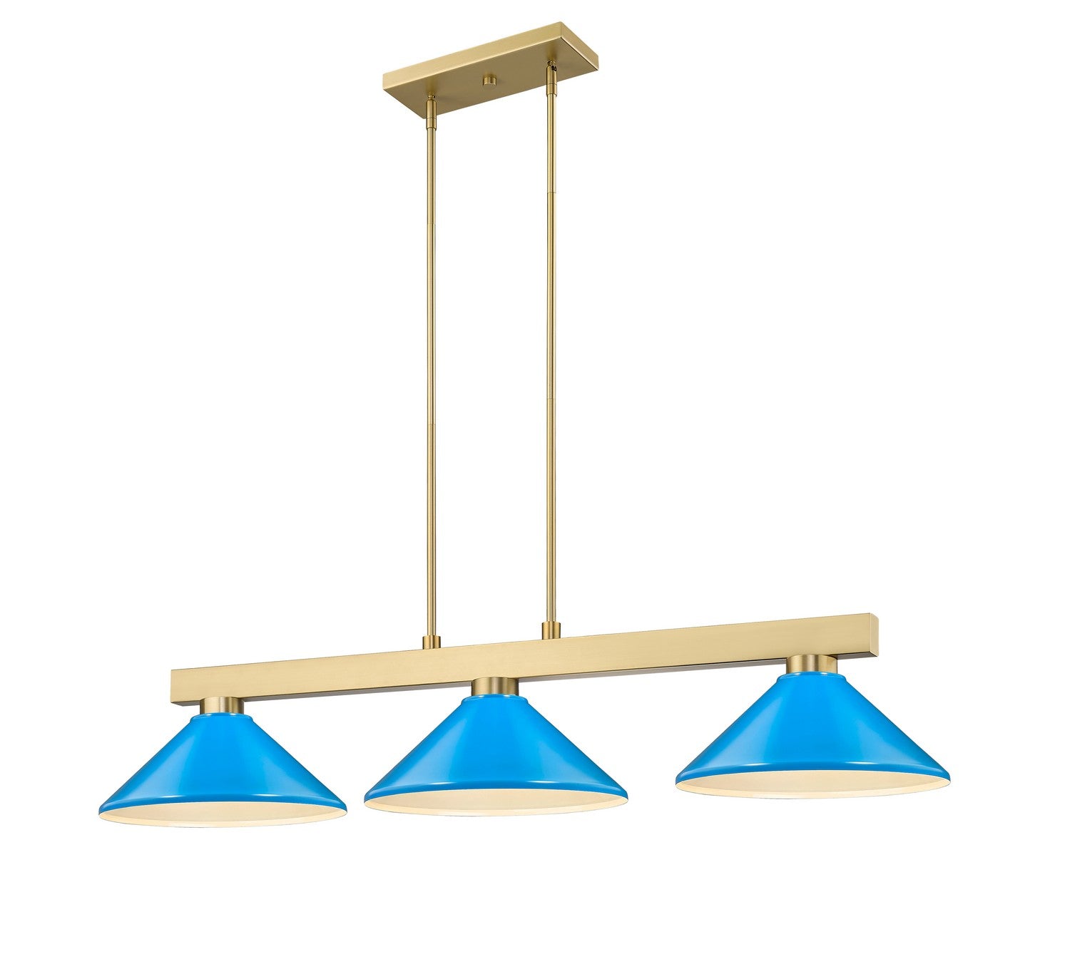 Z-Lite - 152MGLD-MEB - Three Light Billiard - Cobalt - Modern Gold