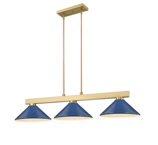 Z-Lite - 152MGLD-MNB - Three Light Billiard - Cobalt - Modern Gold