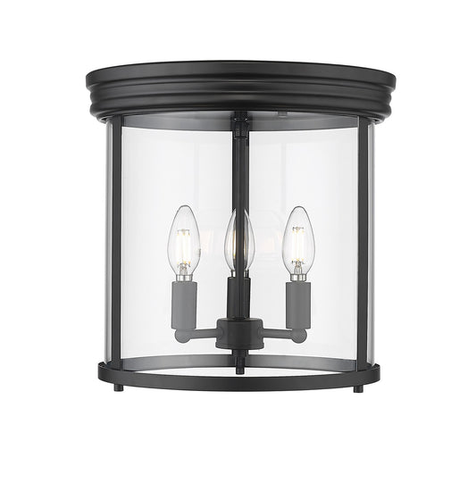 Z-Lite - 742F13-MB - Three Light Flush Mount - Thayer - Matte Black