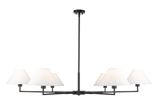 Z-Lite - 744-63R-MB - Six Light Chandelier - Leila - Matte Black