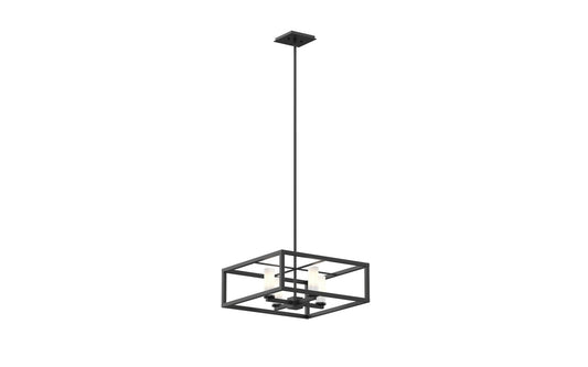 DVI Lighting - DVP28120EB-OP - Four Light Pendant - Sambre - Ebony With Opal Glass