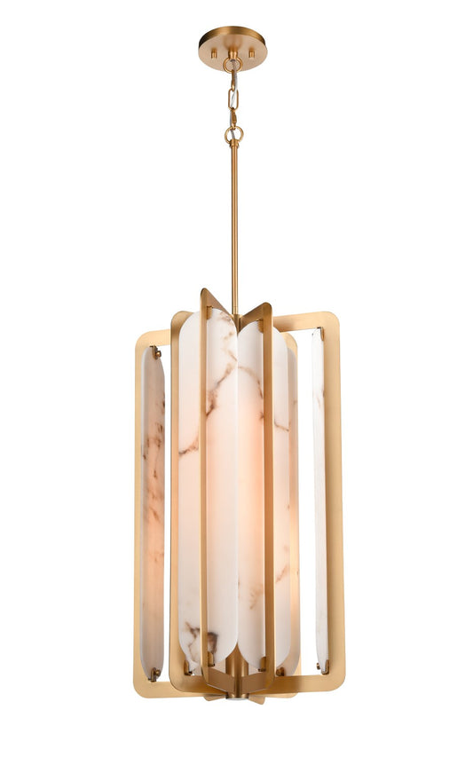 DVI Lighting - DVP49748BR-BFA - Four Light Foyer Pendant - Jasper - Brass