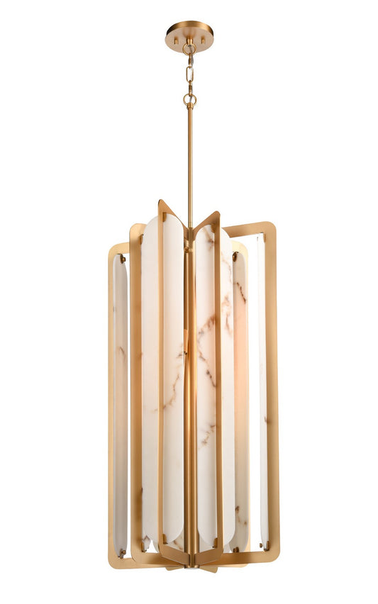 DVI Lighting - DVP49749BR-BFA - Four Light Foyer Pendant - Jasper - Brass