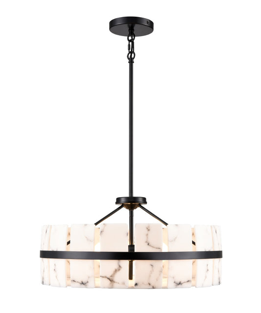 DVI Lighting - DVP5206EB-GFA - Three Light Pendant - Luna Alabaster - Ebony