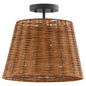 Quorum - 2893-13-59 - Three Light Semi Flush Mount - Wicker - Matte Black