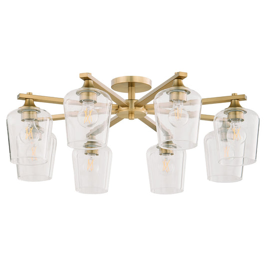 Quorum - 358-8-80 - Eight Light Ceiling Mount - Veno - Aged Brass