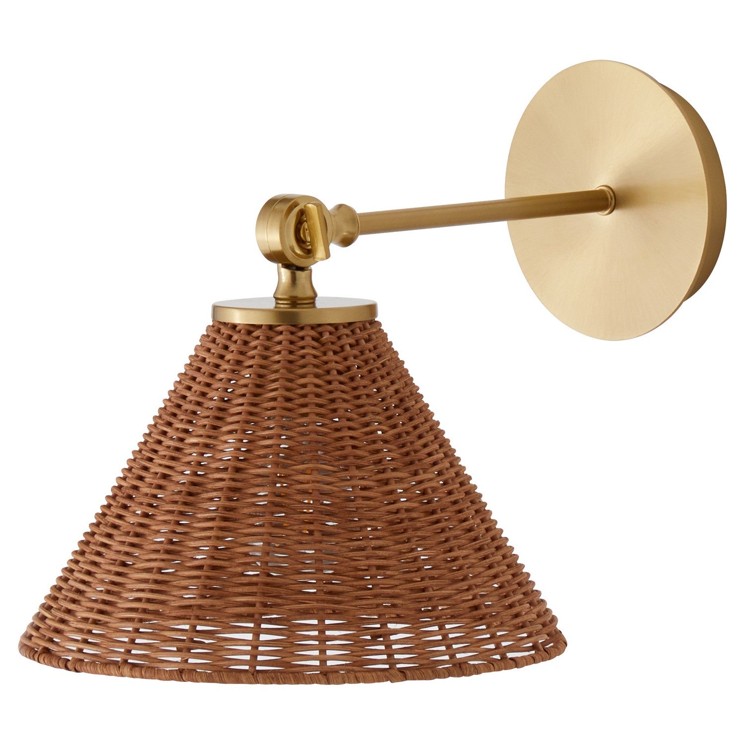 Quorum - 5393-80 - One Light Wall Mount - Wicker - Aged Brass