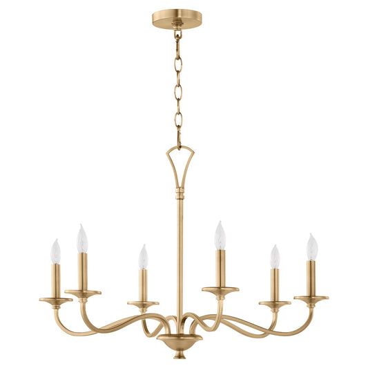 Quorum - 6021-6-80 - Six Light Chandelier - Maryse - Aged Brass