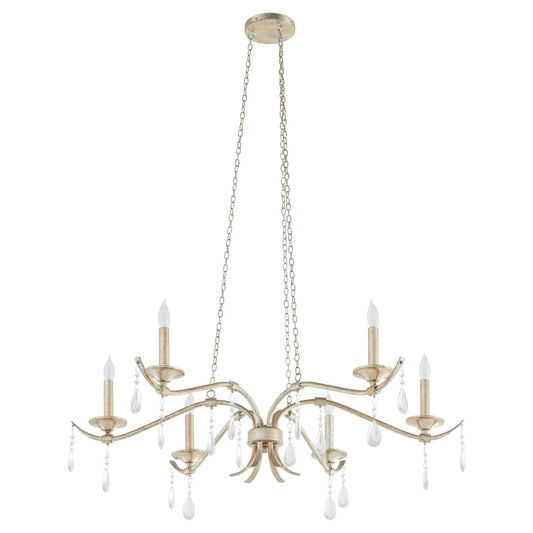 Quorum - 603-6-60 - Six Light Chandelier - Lorelei - Aged Silver Leaf