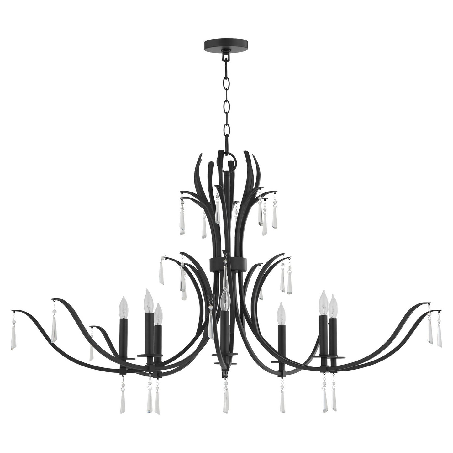 Quorum - 620-8-59 - Eight Light Chandelier - Majesty - Matte Black