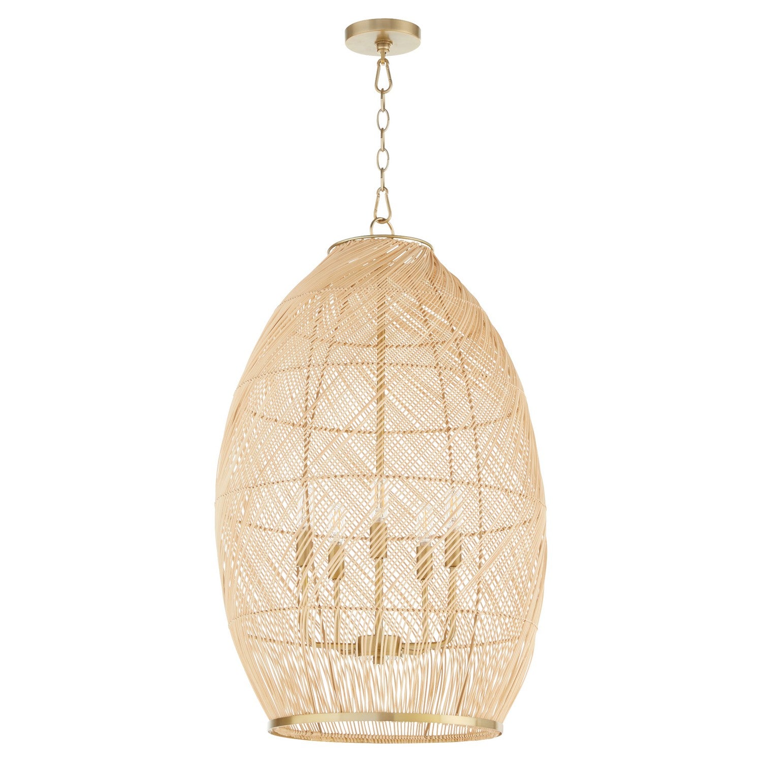 Quorum - 6900-5-80 - Five Light Pendant - Rattan - Aged Brass