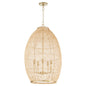 Quorum - 6900-5-80 - Five Light Pendant - Rattan - Aged Brass