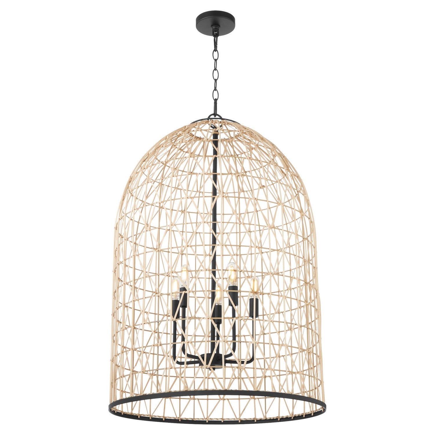 Quorum - 6902-5-59 - Five Light Pendant - Rattan - Matte Black