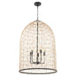 Quorum - 6902-5-59 - Five Light Pendant - Rattan - Matte Black