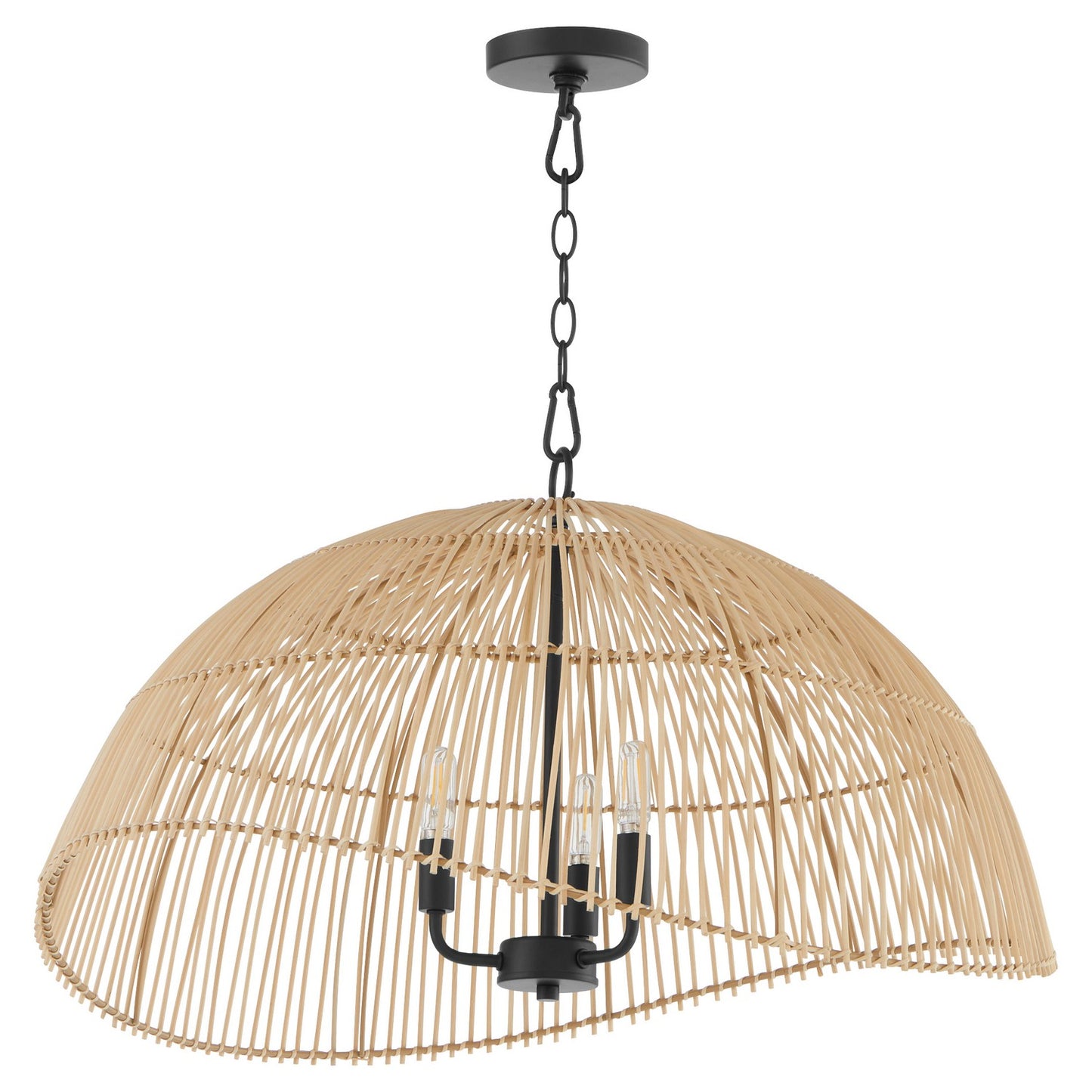 Quorum - 6903-3-59 - Three Light Pendant - Rattan - Matte Black