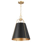 Quorum - 861-1-5980 - One Light Pendant - Jamie - Matte Black w/ Aged Brass