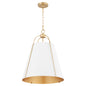 Quorum - 861-3-0880 - Three Light Pendant - Jamie - Studio White w/ Aged Brass