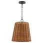 Quorum - 8893-13-59 - Three Light Pendant - Wicker - Matte Black