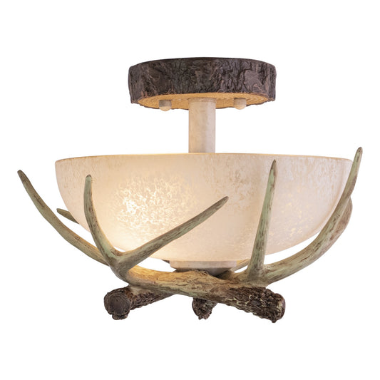 Vaxcel - CF33012NS - Two Light Semi Flush Mount - Lodge - Noachian Stone