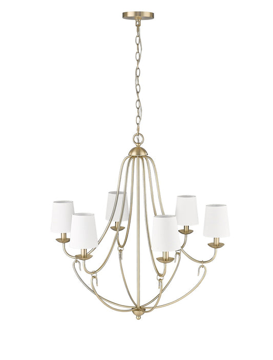 Millennium - 12106-MG - Six Light Chandelier - Eisley - Modern Gold