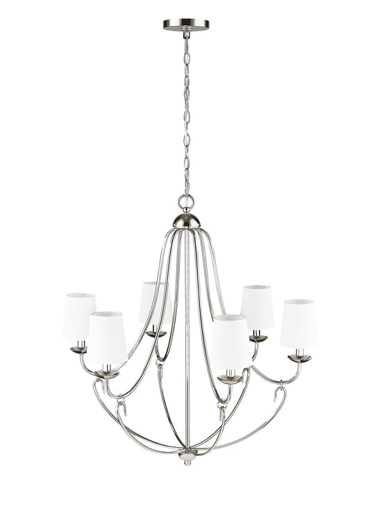 Millennium - 12106-PN - Six Light Chandelier - Eisley - Polished Nickel