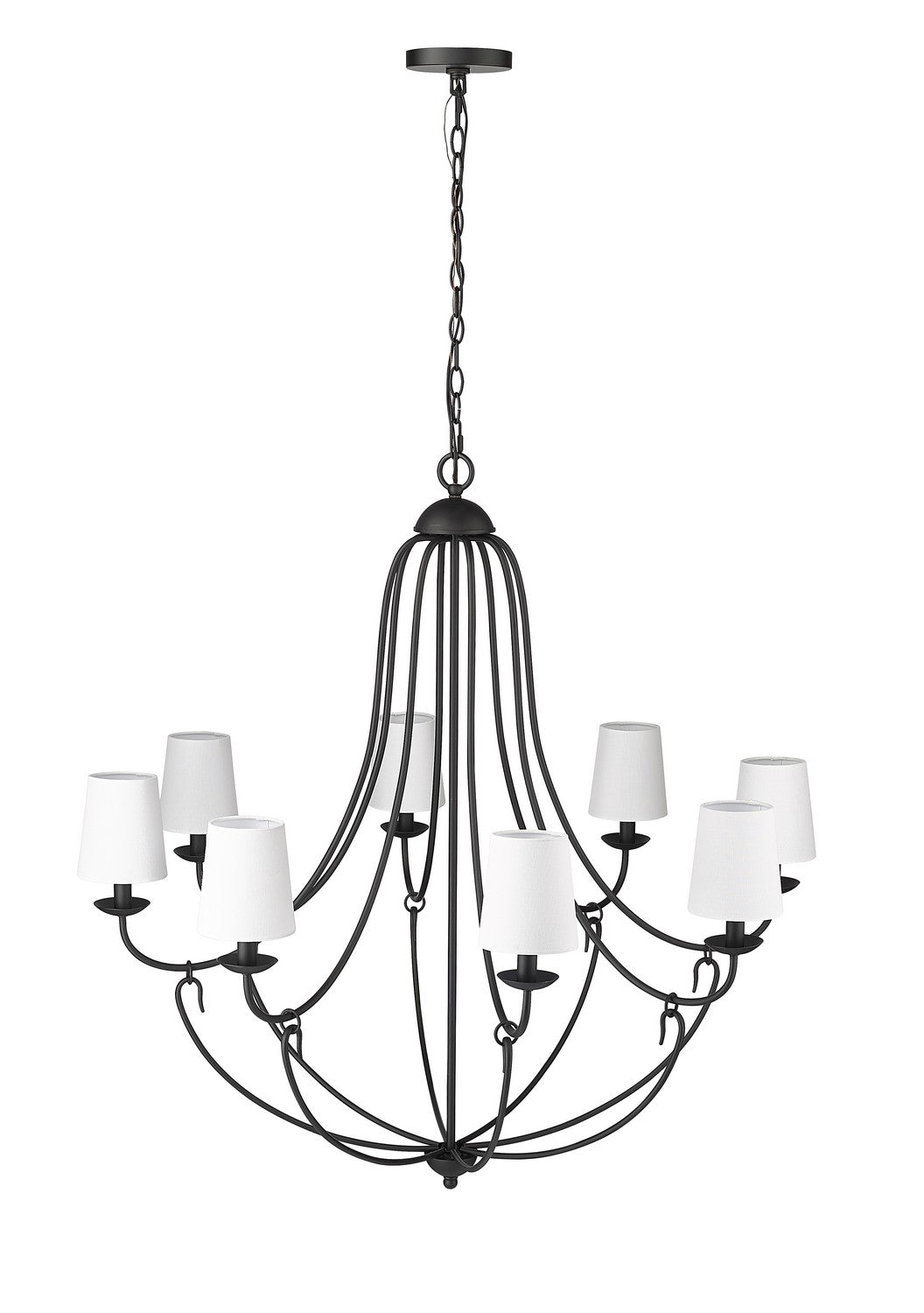 Millennium - 12108-MB - Eight Light Chandelier - Eisley - Matte Black